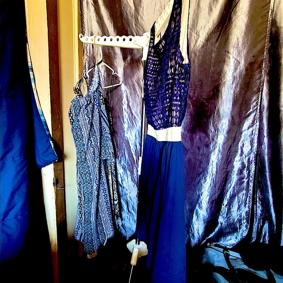 NWOT Navy Blue with pearl white waistband, babydoll style Speechless dress - Picture 8 of 8